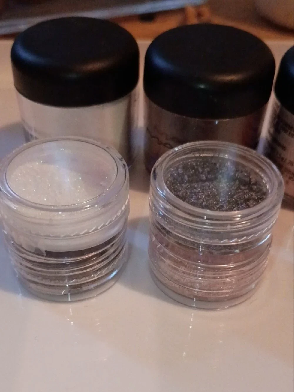 Loose Shimmer Eyeshadow Set - Blue Brown, Pink, Silver, White